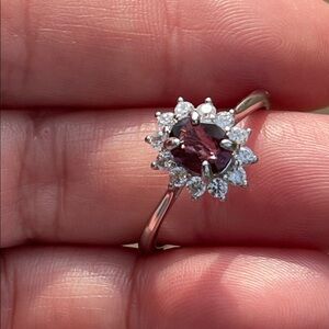 NWT Natural Burma Spinel (NH) with CZ Accents in 935 Sterling Silver Size 10
